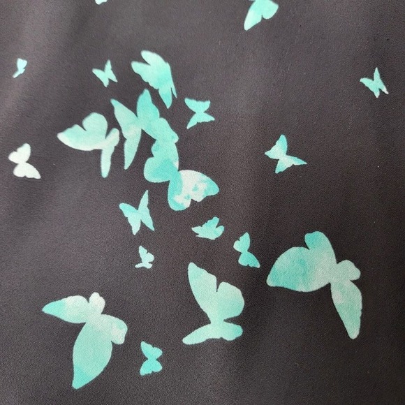 Torrid Butterfly Georgette Double Layer Cami Womens Plus 5 Black Blue Top Blouse - Picture 5 of 10